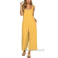 Minetom Femme Sexy Col V Profond sans Manches Dos Nu Jumpsuit Playsuit Rompers Chic Laçage Combinaison Pantalon Large Plage Vêtements et accessoires Minetom Femme Sexy Col V Profond sans Manches Dos Nu Jumpsuit Playsuit Rompers Chic Laçage Combinaison Pantalon Large Plage Vêtements et accessoires